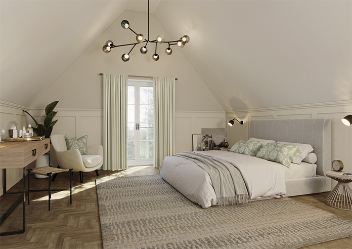 Laura Ashley Awning Stripe, Smoke Green - Made to Measure Curtains - Image 7